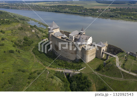 shot of the old castle, view from above shot of the old castle, view from above 132092543