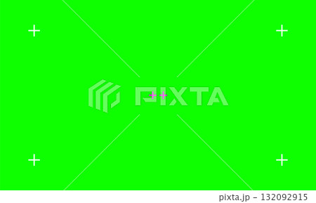 Green Screen with VFX Motion Tracking Markers Chroma Key Background. 132092915