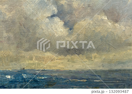 landscape, oil painting, handmade drawing 132093487