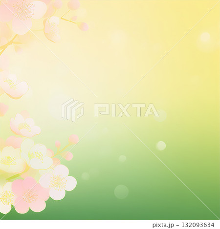 初春に咲く梅の花 132093634