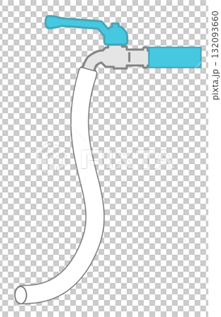 A hose connected to a faucet 132093660