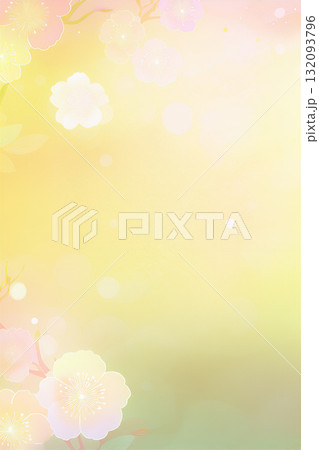 初春に咲く梅の花 132093796