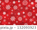 Christmas background in red color and snowflakes 132093923