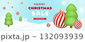 Merry Christmas banner and Happy New Year card for festive winter holiday 132093939