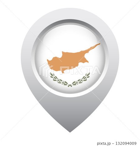 map pointer icon with glossy round flag of Cyprus map pointer icon with glossy round flag of Cyprus 132094009