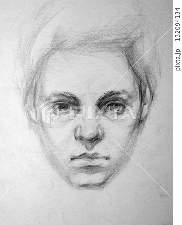 pencil drawing illustration, portrait, sketch pencil drawing illustration, portrait, sketch 132094134