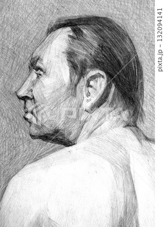 pencil drawing illustration, portrait, sketch pencil drawing illustration, portrait, sketch 132094141