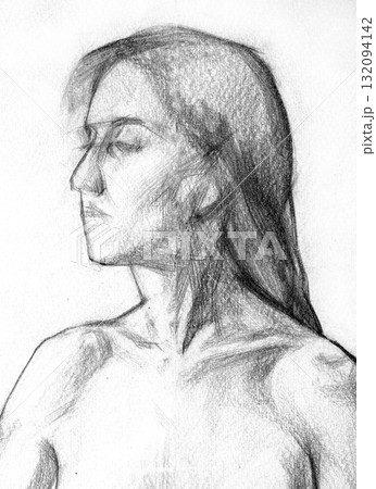 pencil drawing illustration, portrait, sketch 132094142