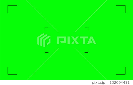Green Screen with Camera Focus Overlay VFX Motion Tracking Markers. 132094451