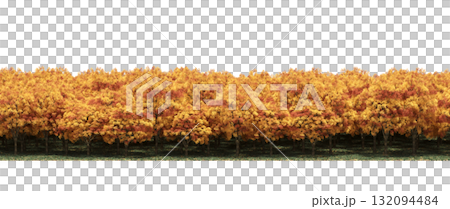 forest line with shadows under the trees, isolated on transparent background, 3D illustration, cg render forest line with shadows under the trees, isolated on transparent background, 3D illustration, cg render 132094484