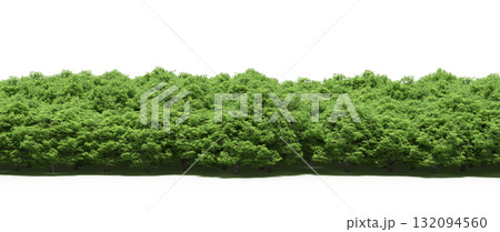forest line with shadows under the trees, isolated on transparent background, 3D illustration, cg render forest line with shadows under the trees, isolated on transparent background, 3D illustration, cg render 132094560