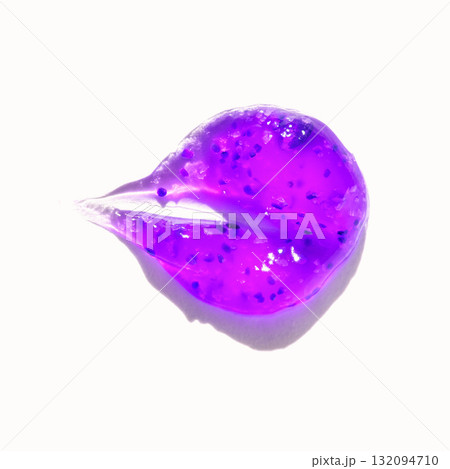 Bright purple gel texture with sparkles on white background highlighting Bright purple gel texture with sparkles on white background highlighting 132094710