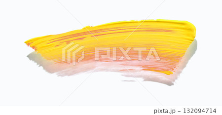 Abstract yellow and pink brushstroke on white background with gradient color Abstract yellow and pink brushstroke on white background with gradient color 132094714