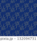 Seamless navy blue pattern with geometric yellow firework-like lines on dark 132094731