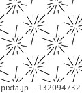 Seamless black and white firework pattern with abstract lines on white 132094732