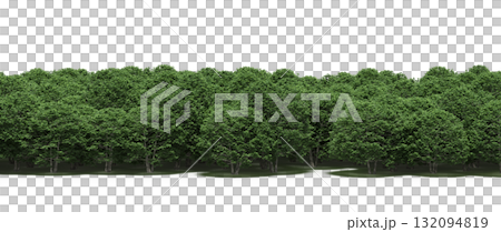 forest line with shadows under the trees, isolated on transparent background, 3D illustration, cg render forest line with shadows under the trees, isolated on transparent background, 3D illustration, cg render 132094819