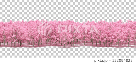 forest line with shadows under the trees, isolated on transparent background, 3D illustration, cg render forest line with shadows under the trees, isolated on transparent background, 3D illustration, cg render 132094825