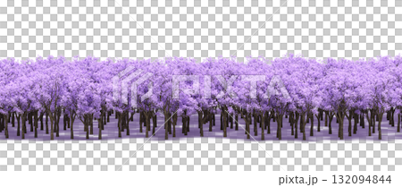 forest line with shadows under the trees, isolated on transparent background, 3D illustration, cg render forest line with shadows under the trees, isolated on transparent background, 3D illustration, cg render 132094844