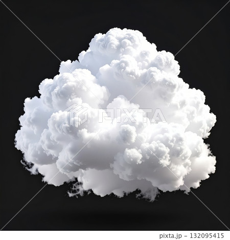 Single white cloud over black background 132095415
