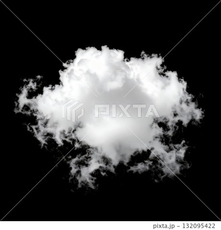 Single white cloud over black background Single white cloud over black background 132095422