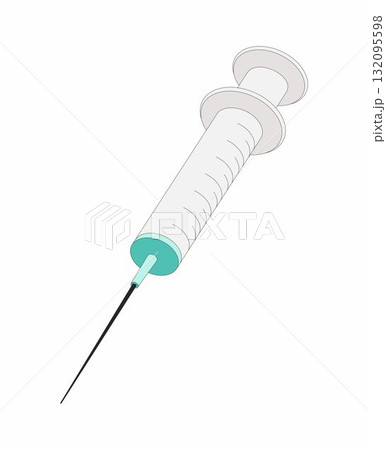 Medical syringe, ready for an injection. Isolated on white background. Medical syringe, ready for an injection. Isolated on white background. 132095598