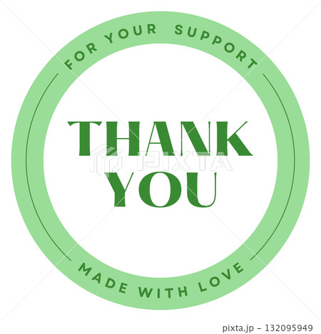 かわいいシンプルなサンキューシールデザイン 132095949