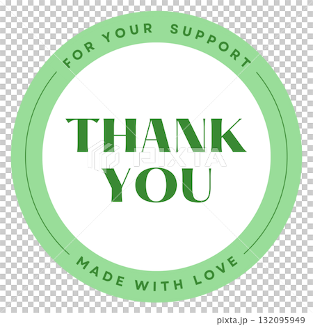 かわいいシンプルなサンキューシールデザイン 132095949