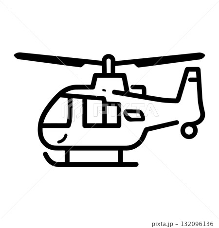Aviation Helicopter Silhouette Icon Black Flat Vector Design 132096136