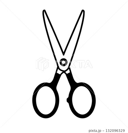Scissors Icon Silhouette Black Vector Illustration 132096329