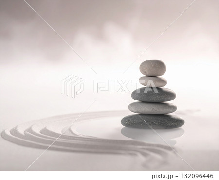 マインドフルネスと癒しを表す抽象的な禅のイメージ 132096446