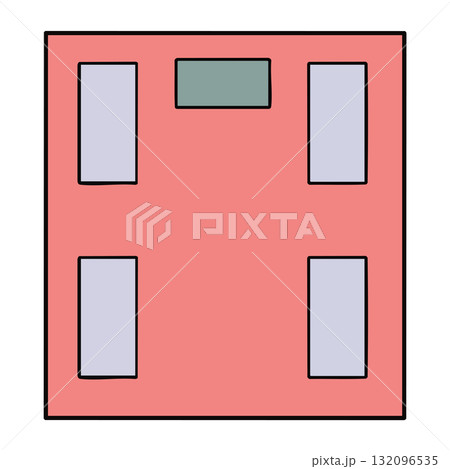 手書き_体重計_01 手書き_体重計_01 132096535