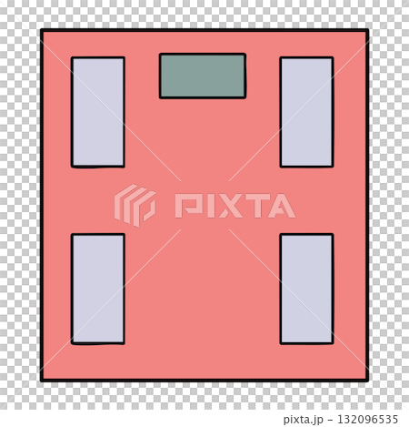 手書き_体重計_01 手書き_体重計_01 132096535