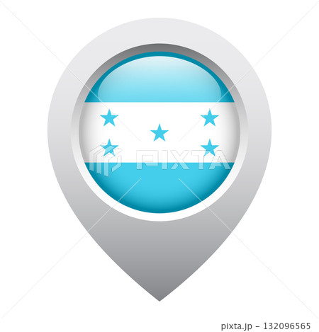 map pointer icon with glossy round flag of Honduras map pointer icon with glossy round flag of Honduras 132096565
