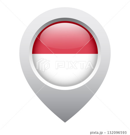 map pointer icon with glossy round flag of Monaco map pointer icon with glossy round flag of Monaco 132096593