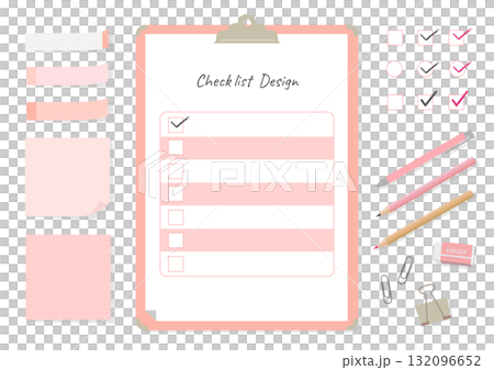 Checklist design (pink, women's health management, self-check) 132096652