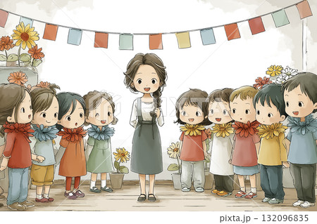 美優シリーズ：幼稚園の発表会シーン　花の妖精の衣装 132096835