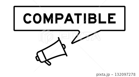 Megaphone icon with speech bubble in word compatible on white background 132097278