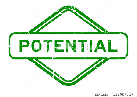 Grunge green potential word rubber seal stamp on white background 132097317