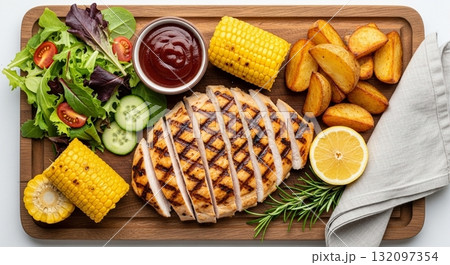 Inspirasi Sarapan Lezat dan Bergizi dengan Roti, Pancake, dan Buah Segar 132097354