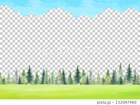 森林と青空の背景イラスト 132097460
