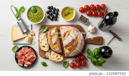 Inspirasi Sarapan Lezat dan Bergizi dengan Roti, Pancake, dan Buah Segar 132097542