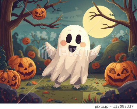 背景 ハロウィンの夜 背景 ハロウィンの夜 132098337