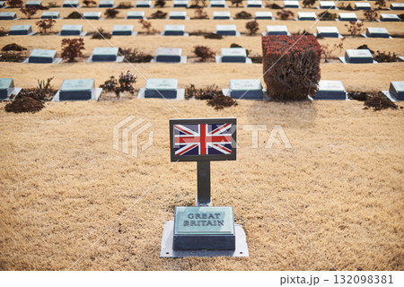 Monument to British soldiers died in Korean war at United Nations Memorial Cemetery in Busan, South Korea 132098381
