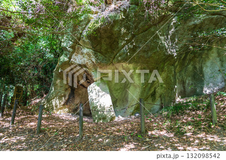 二上山、岩屋峠西方石切場の風景 132098542
