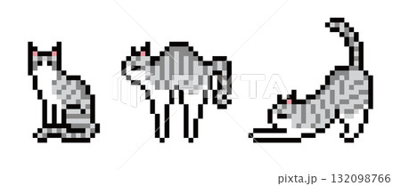 サバ白猫のドット絵 132098766