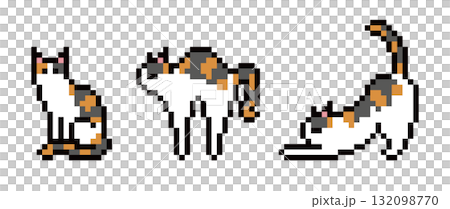 三毛猫のドット絵のイラスト素材 [132098770] - PIXTA