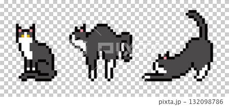 印花布貓的像素藝術 132098786