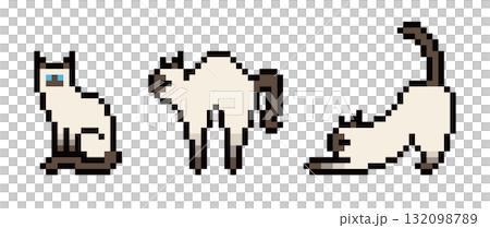 シャム猫のドット絵 シャム猫のドット絵 132098789