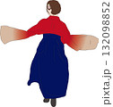 袴を着て走る女性の後ろ姿 132098852