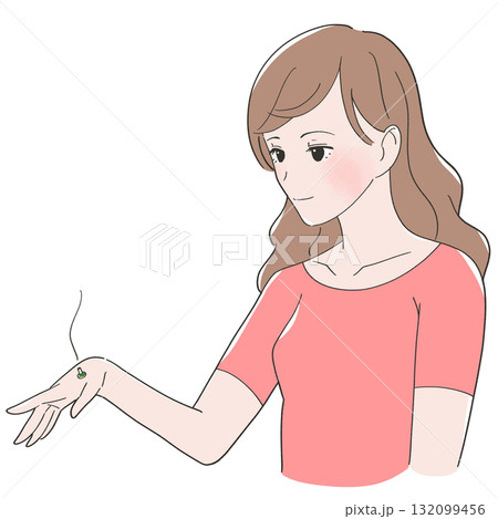手にお灸をする女性のイラスト 132099456